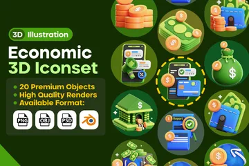 Économique mondiale Pack 3D Icon