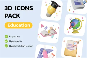 Educação 3D Vol.1 Pacote de Icon 3D