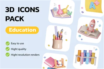 Educação 3D Vol.2 Pacote de Icon 3D