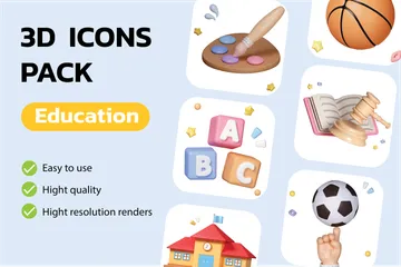 Educação 3D Vol.3 Pacote de Icon 3D