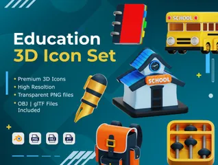 Educación Paquete de Icon 3D