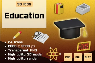 Free Educación Paquete de Icon 3D