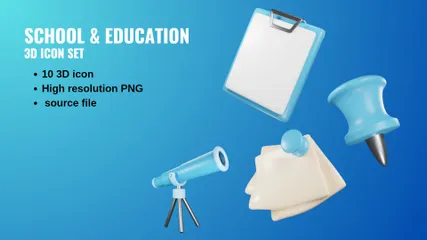 Education 3D Icon Pack