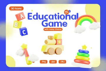 Educational Game 3D Icon Pack