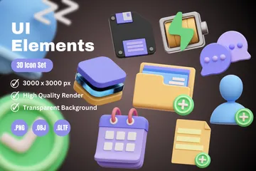 Éléments de l'interface utilisateur Pack 3D Icon