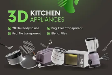 Utensílios de cozinha Pacote de Icon 3D