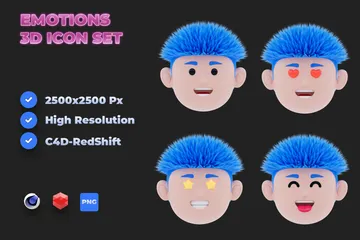 Emoções Pacote de Icon 3D