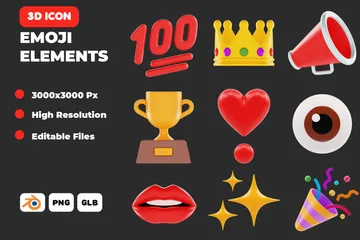 Elementos de emojis Pacote de Icon 3D