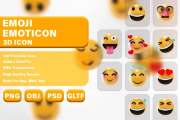 Emoji And Emoticon 3D Icon Pack