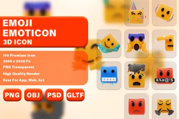 Emoji And Emoticon 3D Icon Pack