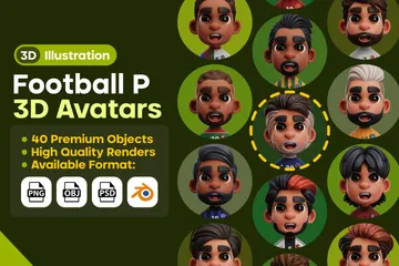 Avatar de jugador de fútbol Paquete de Icon 3D