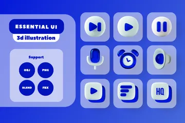 Essential UI 3D Icon Pack