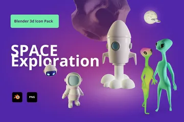 Exploration de l'espace Pack 3D Icon
