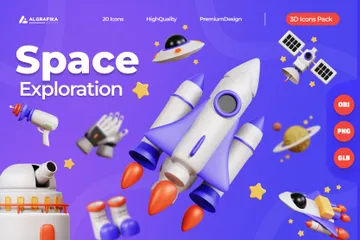 Exploration de l'espace Pack 3D Icon