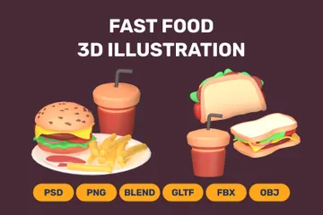 Fast Food 3D Icon Pack