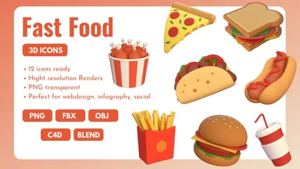 Fast Food 3D Icon Pack