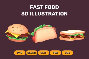 Fast Food 3D Icon Pack