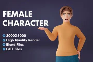 Female Character 3D Illustration Pack