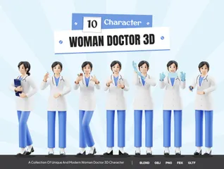 Female Doctor 3D Illustration Pack