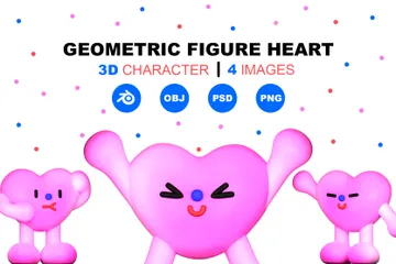 Figura Geométrica Corazón Paquete de Icon 3D