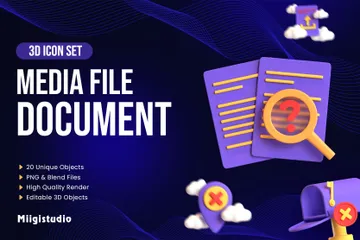 File Media Document 3D Icon Pack