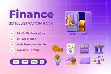 Finança Pacote de Icon 3D