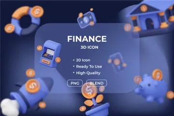 Finança Pacote de Icon 3D