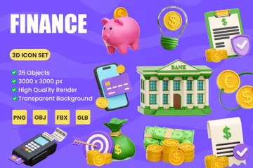 Finance 3D Icon Pack