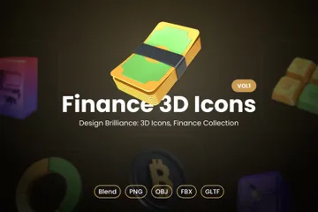 Free ファイナンス 3D Iconパック