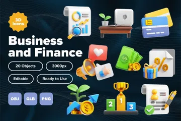 Affaires et finances Pack 3D Icon