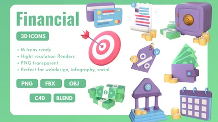 Financier 3D Icon Pack