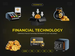 Finanztechnologie 3D Icon Pack