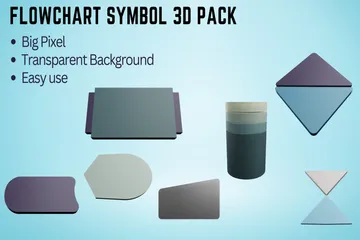 Flowchart Symbol 3D Icon Pack