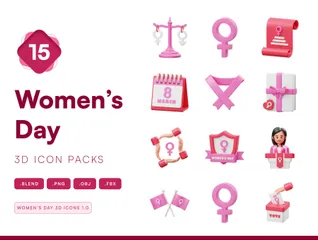 Frauentag 3D Icon Pack