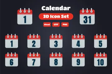 Free Calendar 3D Icon Pack