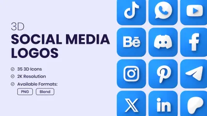 Free Logos de médias sociaux Pack 3D Icon