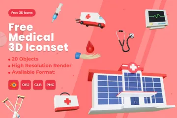 Free Médico Pacote de Icon 3D