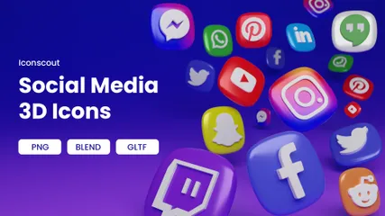 Free Medios de comunicación social 3D Icon Pack