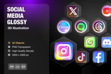 Free Social Media 3D Icon Pack