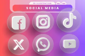 Free Social Media 3D Icon Pack
