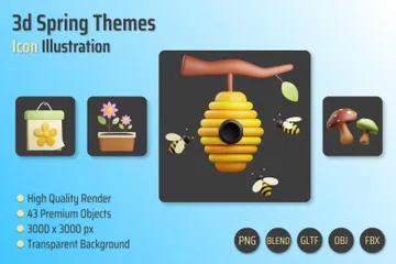 Frühling 3D Icon Pack