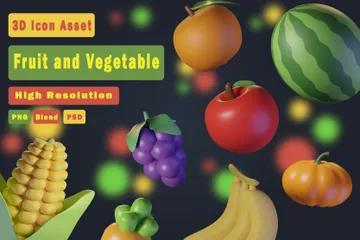 Fruits et légumes Pack 3D Icon