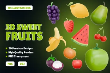 Fruits sucrés Pack 3D Icon