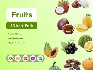 Frutas Paquete de Icon 3D