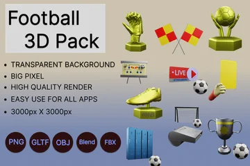 Fútbol americano Paquete de Icon 3D