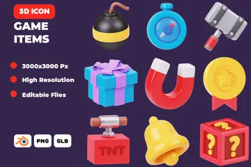 Game Items 3D Illustration Pack