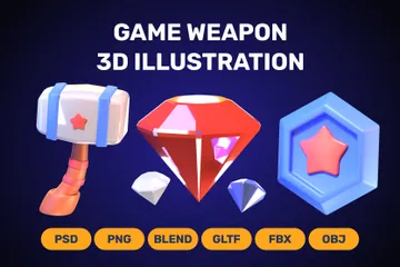 ゲーム武器 3D Iconパック