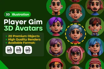 Spieler Gim Avatar 3D Icon Pack