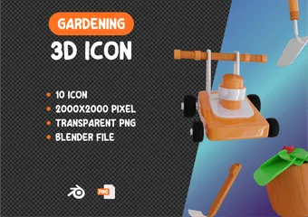 Gartenarbeit 3D-Symbol 3D Icon Pack