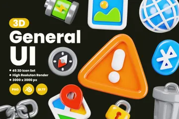Interfaz de usuario general Paquete de Icon 3D